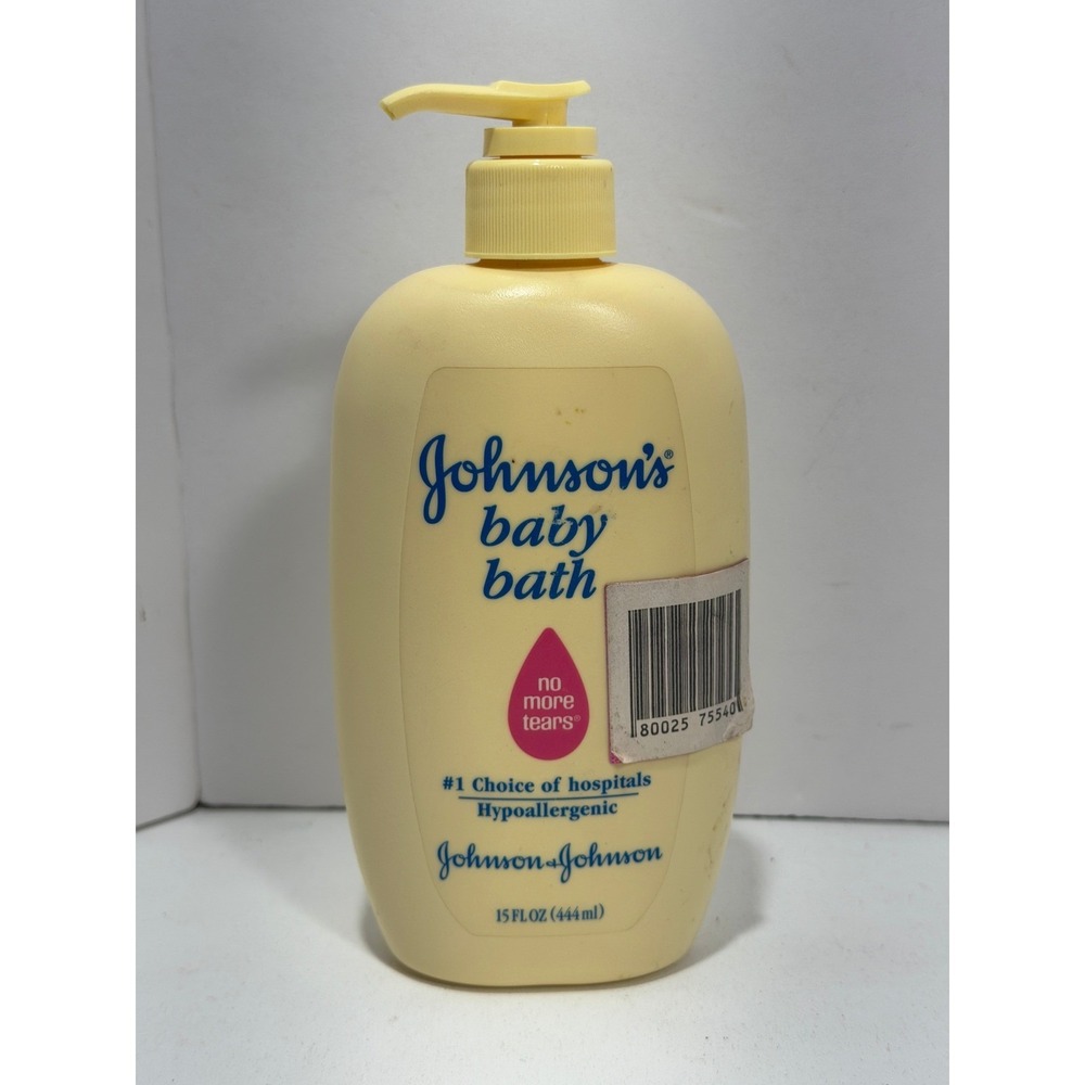 Vintage 1996 Johnsons Baby Bath‎ 15oz Pump Bottle No More Tears Hypoallergenic